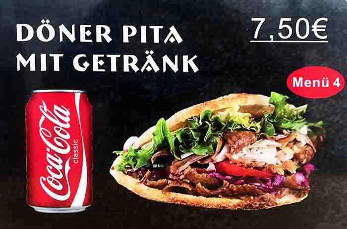 Döner Pita mit Getränk